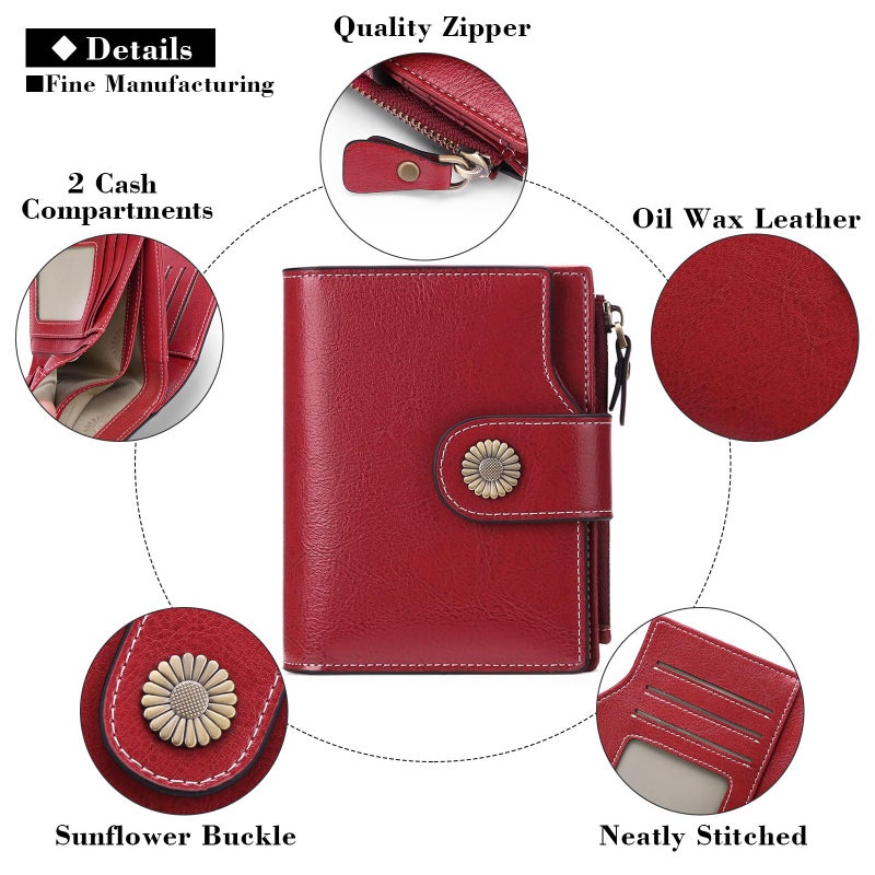 FALAN MULE Small Wallet for Women Leather Bifold Compact Small Womens Wallet with RFID Blocking - Image 5
