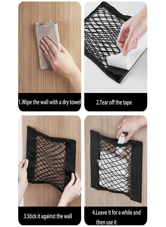Heyrelda Plastic Bag Holder Mesh Storage Net Grocery Bag Holder Organizer Dispenser for Aluminum Foil, Trash Bag, Garbage Bag, Plastic Wrap, Shopping Bag Under Sink Cargo Organizers and Wall Mounted - Image 5
