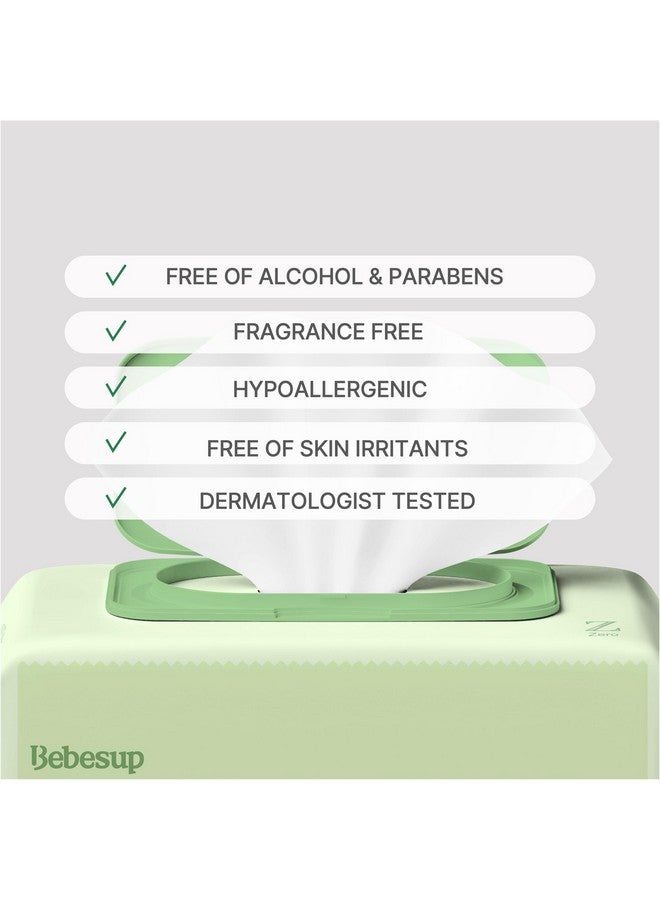 BEBESUP Korea’s #1 Zero Harsh Chemicals Baby Wipes- Water Based Hypoallergenic Unscented Extra-Thick 55 GSM Plant-Based for sensitive skin Zero skin irritants Flip-Top 640 Count (8 Packs) - Image 3