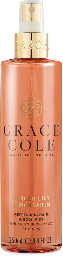Grace Cole Body Spray 250ml Vanilla Blush Peony Fragrance Womens Hair Body Mist Refreshing Moisturising Spray With Essential Oils Vegan Made In England - Image 1