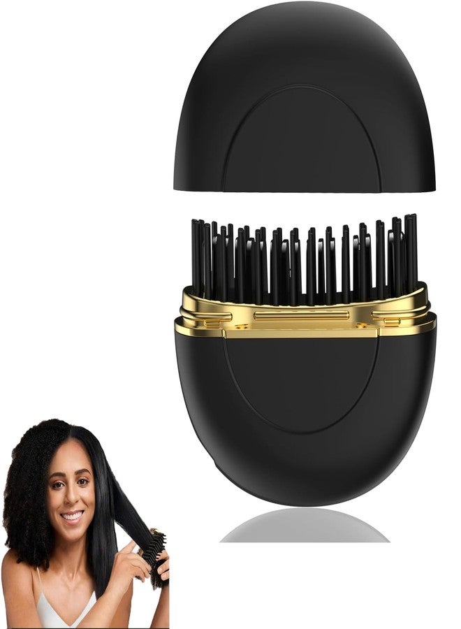 AWOKZA Mini Hair Straightener,Cordless Hair Straightener Brush, Portable Straightening Brushhot Comb Hair Straightener For Women,Three Temperature Adjustments Flat Iron For Travel, Multicolour - Image 1