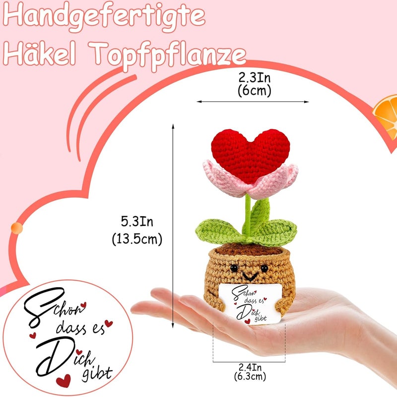 BigNoseDeer Gifts for Women Small Thank You Gift Crochet Heart Lucky Charm Decoration Birthday Gift for Women Best Friend Gifts Thank You Christmas Anniversary - Image 4
