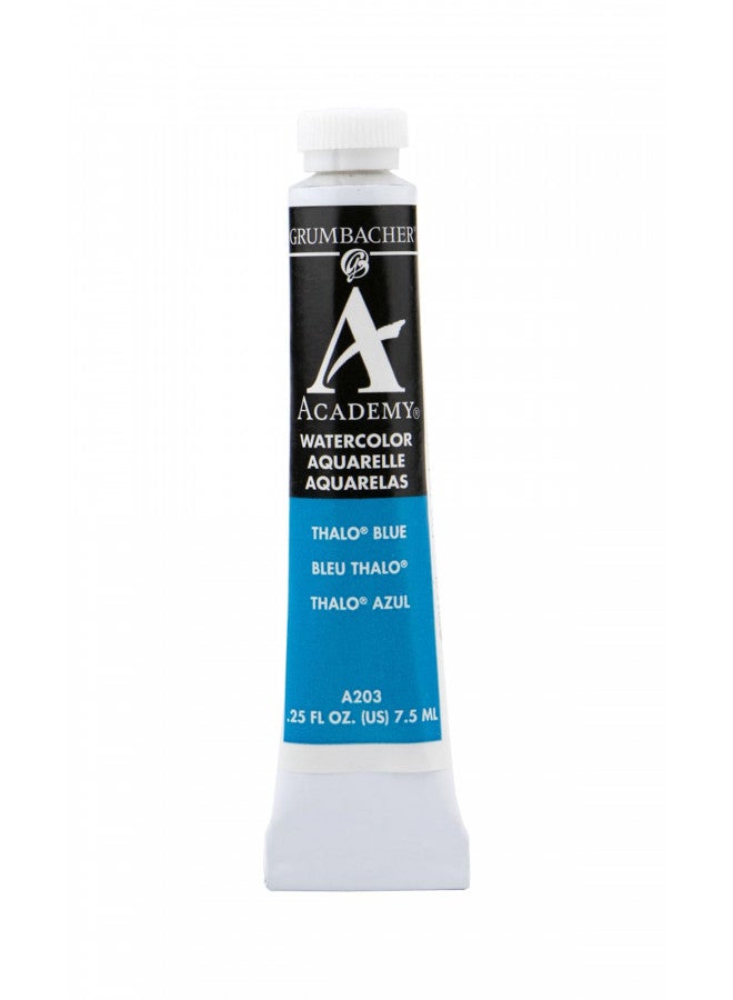 Grumbacher Academy Watercolor Paint, 7.5ml/0.25 Ounce, Thalo Blue (A203) - Image 1