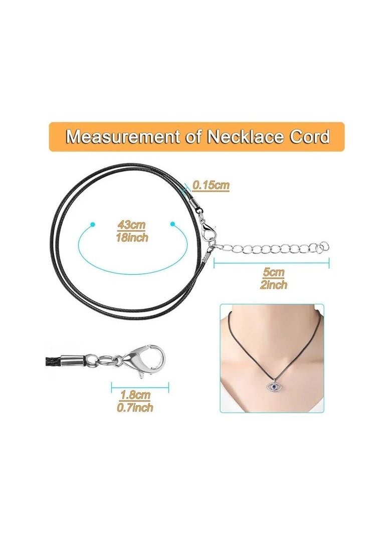 Generic - 1-Piece Black Braided Leather Cord Necklace Chain Rope,Leather Necklace Chain Rope with Lobster Claw Clasp,Diameter 2.0MM - Image 1