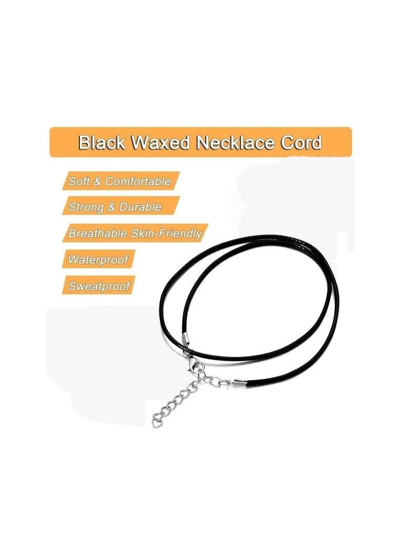 Generic - 1-Piece Black Braided Leather Cord Necklace Chain Rope,Leather Necklace Chain Rope with Lobster Claw Clasp,Diameter 2.0MM - Image 1