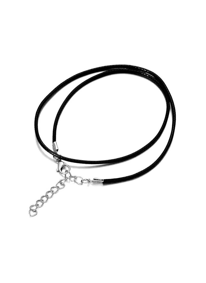 Generic - 1-Piece Black Braided Leather Cord Necklace Chain Rope,Leather Necklace Chain Rope with Lobster Claw Clasp,Diameter 2.0MM - Image 1