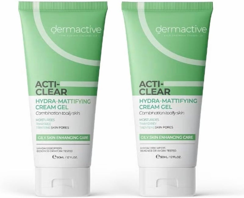 Acti-Clear Hydra-Mattifying Cream Gel, 50ml, Pack of 2 | Combination & Oily Skin, Pore Tightening, Hydrating Formula, Mattifying Effect, Oily Skin Care
