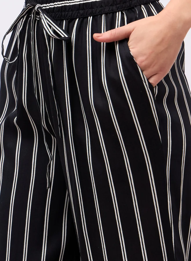 Styli Styli Striped Oversized Shirt & Flared Trousers Co-Ords
