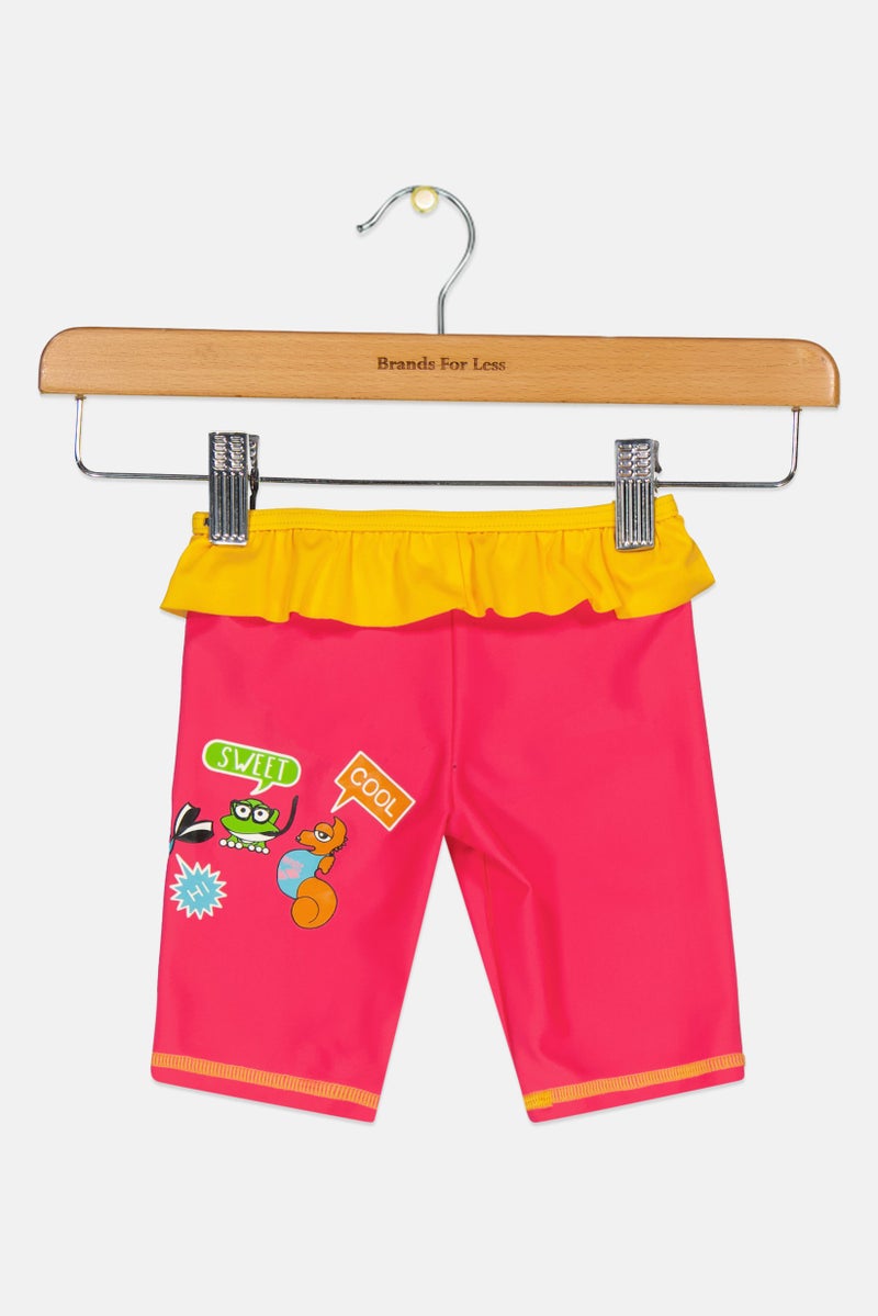 arena Toddlers Girl Graphic Print Pull On Swimwear Shorts, Multicolor  - Image 1