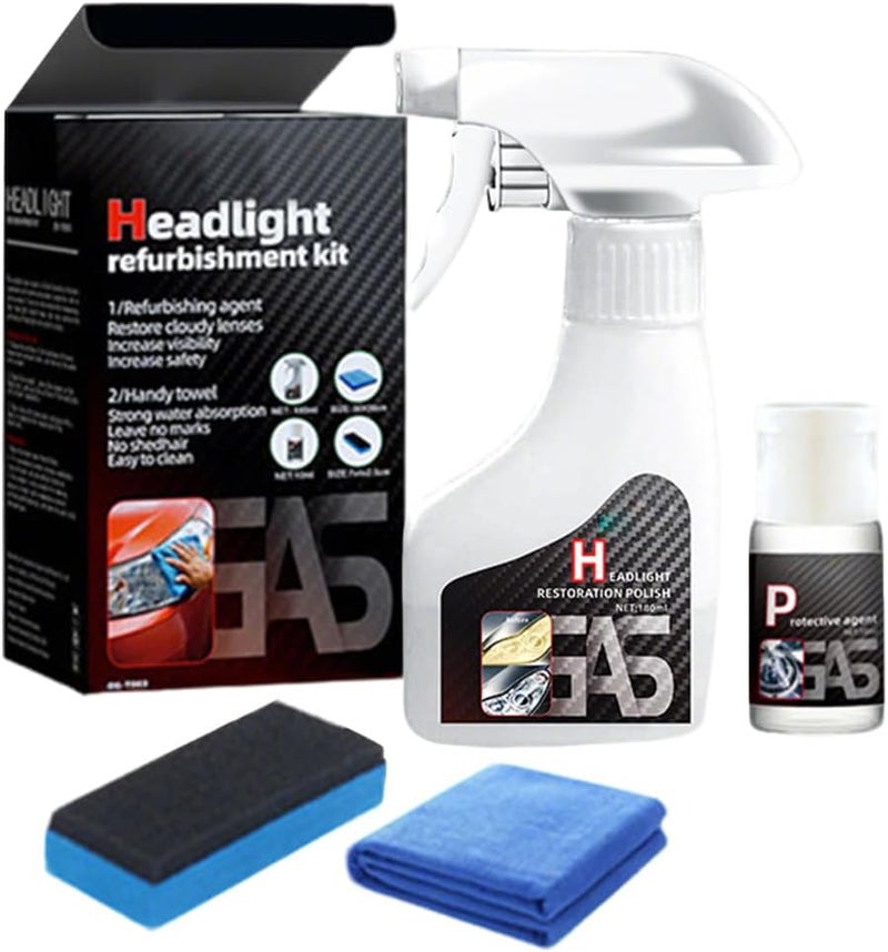 Automotive Headlamp Restoration Fluid Kit, 2026 New Automotive Headlamp Restoration Fluid Oxidized, Multifunctional Car Headlight Polishing Repair Kit for All Vehicle Types (1 Set) - Image 1