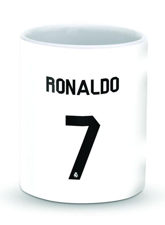 Phone Planet Premium Ronaldo Real Jersey Designer Mug Black/White 325ml  - Image 1