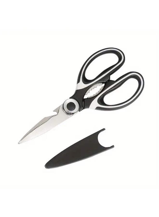Thick Multifunctional Kitchen Scissors Ergonomic Stainless Steel Sharp Serrated Blades - Image 5