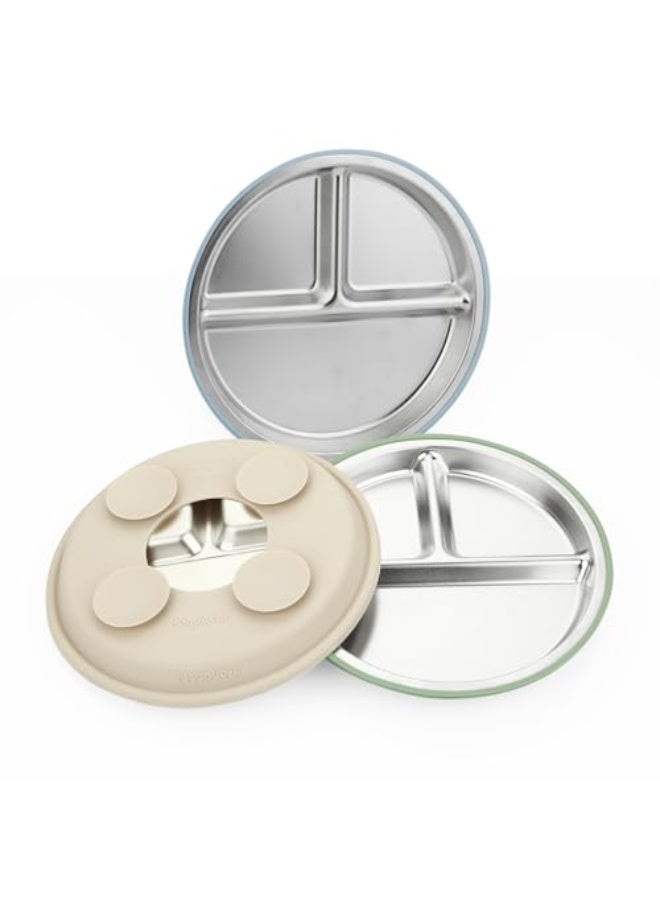 PandaEar Baby and Toddler Plates -Blue Green Brown  - Image 5