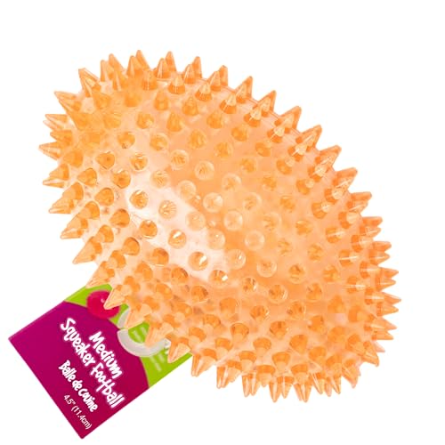 Gnawsome 45 Spiky Squeaker Football Dog Toy Large Cleans Teeth and Promotes Good Dental and Gum Health for Your Pet Colors Will VaryAll Breed Sizes - Image 1