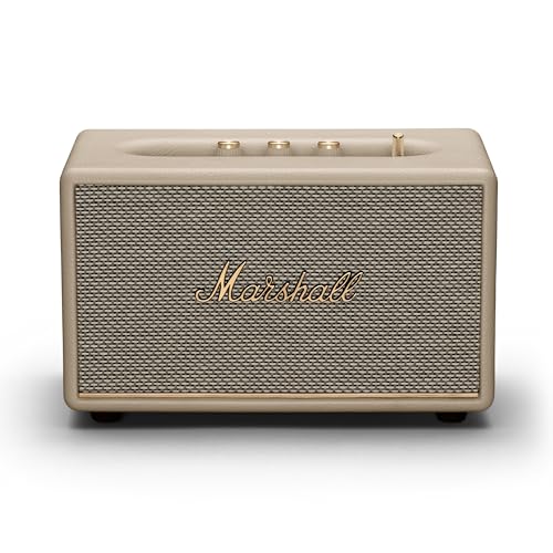 Marshall Acton III Bluetooth Home Speaker Loud Stereo Sound with Bass and Treble Controls Plugin Powered 35mm Aux Input Cream