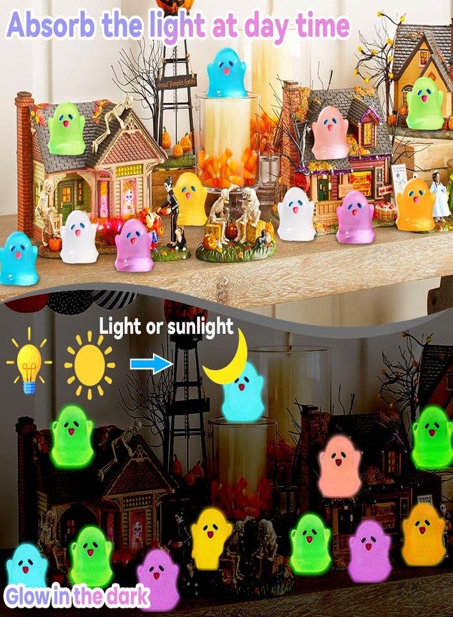 Vellibring 50pcsHalloween Mini Resin Ghost Figurines Glow in The Dark Cute Miniature Ghost Statue Halloween Micro Landscape Accessories for Outdoor Decor Dollhouse Accessories （0.79×0.79 Inch ） - Image 4