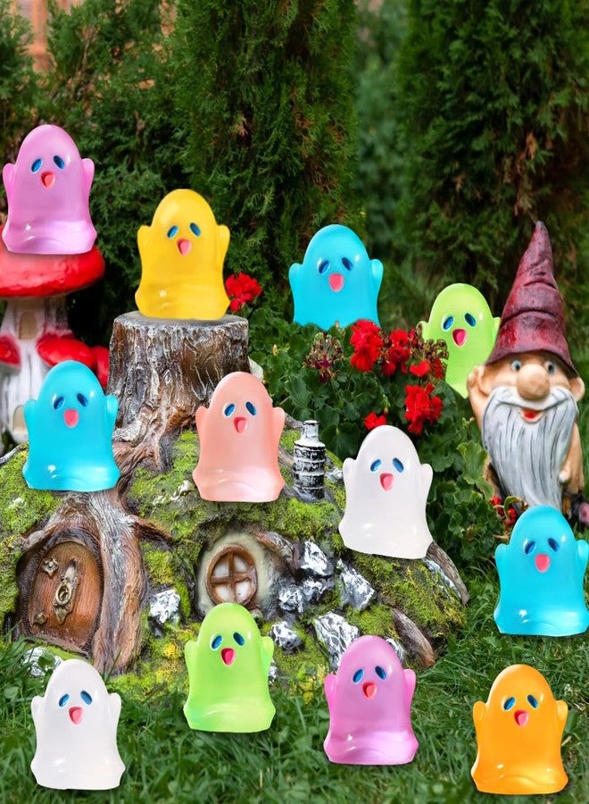 Vellibring 50pcsHalloween Mini Resin Ghost Figurines Glow in The Dark Cute Miniature Ghost Statue Halloween Micro Landscape Accessories for Outdoor Decor Dollhouse Accessories （0.79×0.79 Inch ） - Image 5