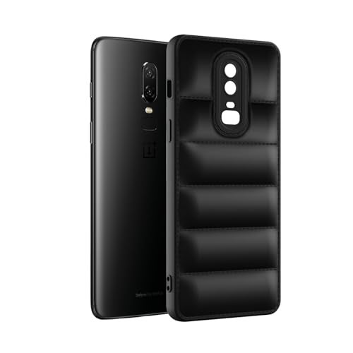 Plus Puffer Case Camera Protection Soft Back Cover for OnePlus 6 - Black - Image 3