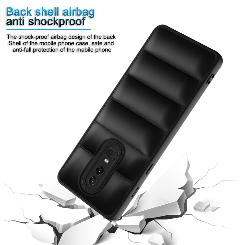 Plus Puffer Case Camera Protection Soft Back Cover for OnePlus 6 - Black - Image 4