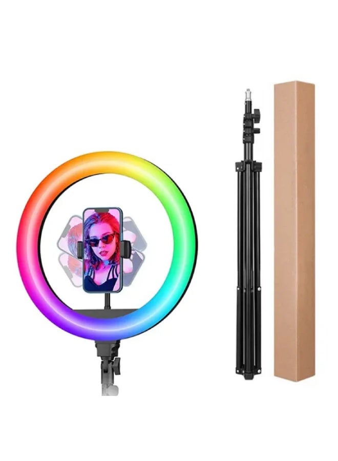 general 12-Inch (30cm) RGB LED Ring Light with Flexible Phone Holder and Tripod Stand for Live Streaming, Vlog, and Makeup - Model LJJ-30 - Image 1
