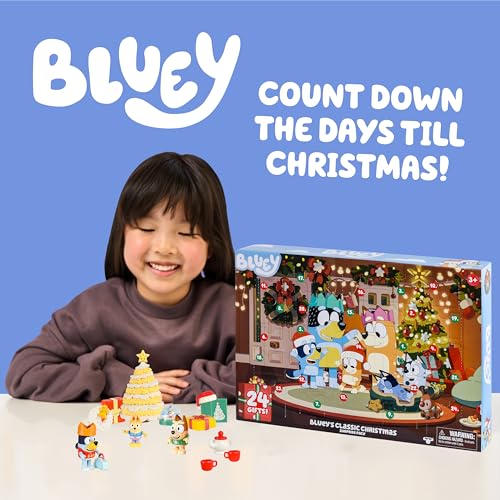 Bluey Advent Calendar Pack Toys for Girls and Boys, 24 Days of Surprises, Kids 2025 Advent Calendar w/Accessories, Stickers & Mini Christmas Tree - Image 2