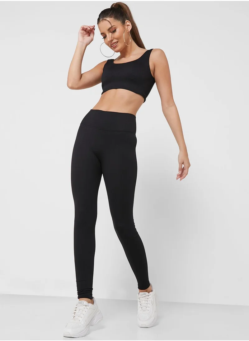 Miss Pap Ribbed Crop Top & Legging Set