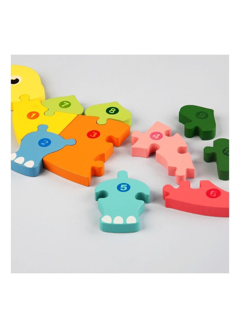 Highland 3D Dinosaur Wooden Jigsaw Puzzle Early Learning Development Toy for Toddler Kids Boys Girls - Image 4