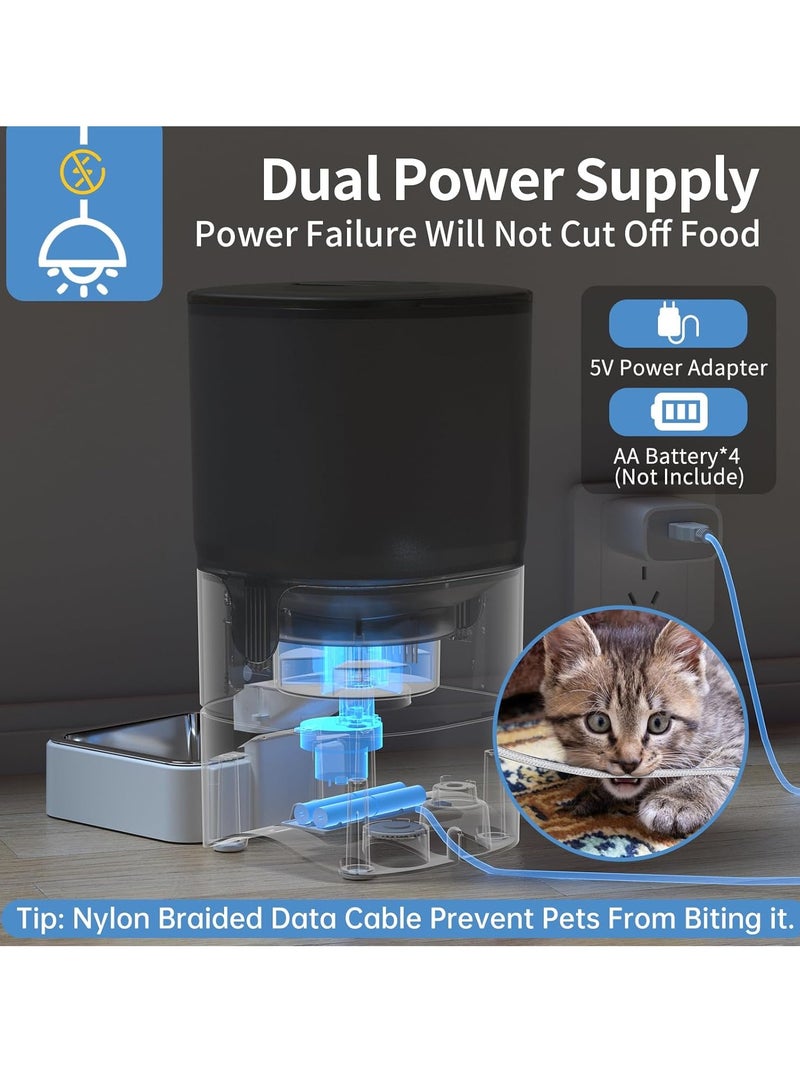 Smart Automatic Cat Feeders WiFi Pet Feeder with APP Control for Remote Feeding Detachable for Easy Clean Automatic Cat Food Dispenser - Image 5