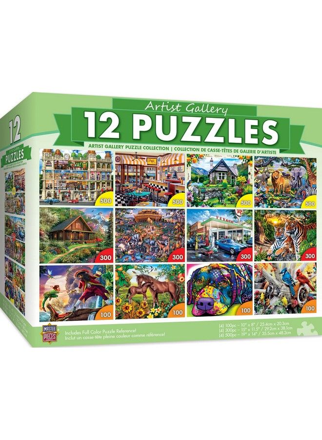 MasterPieces 12 Pack Jigsaw Puzzles For Adults Family Or Kids Artist Gallery 12 Pack Bundle - Image 1