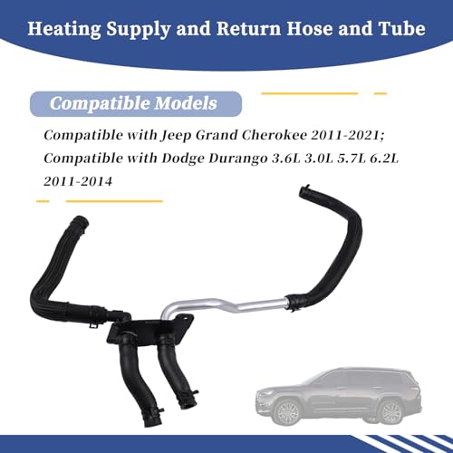 Getfarway 55038030AN Heating Supply and Return Hose and Tube Compatible with Jeep Grand Cherokee 20112021 Fit for Dodge Durango 20112014 Return Heater Hose Set Replace 55038030AD - Image 3