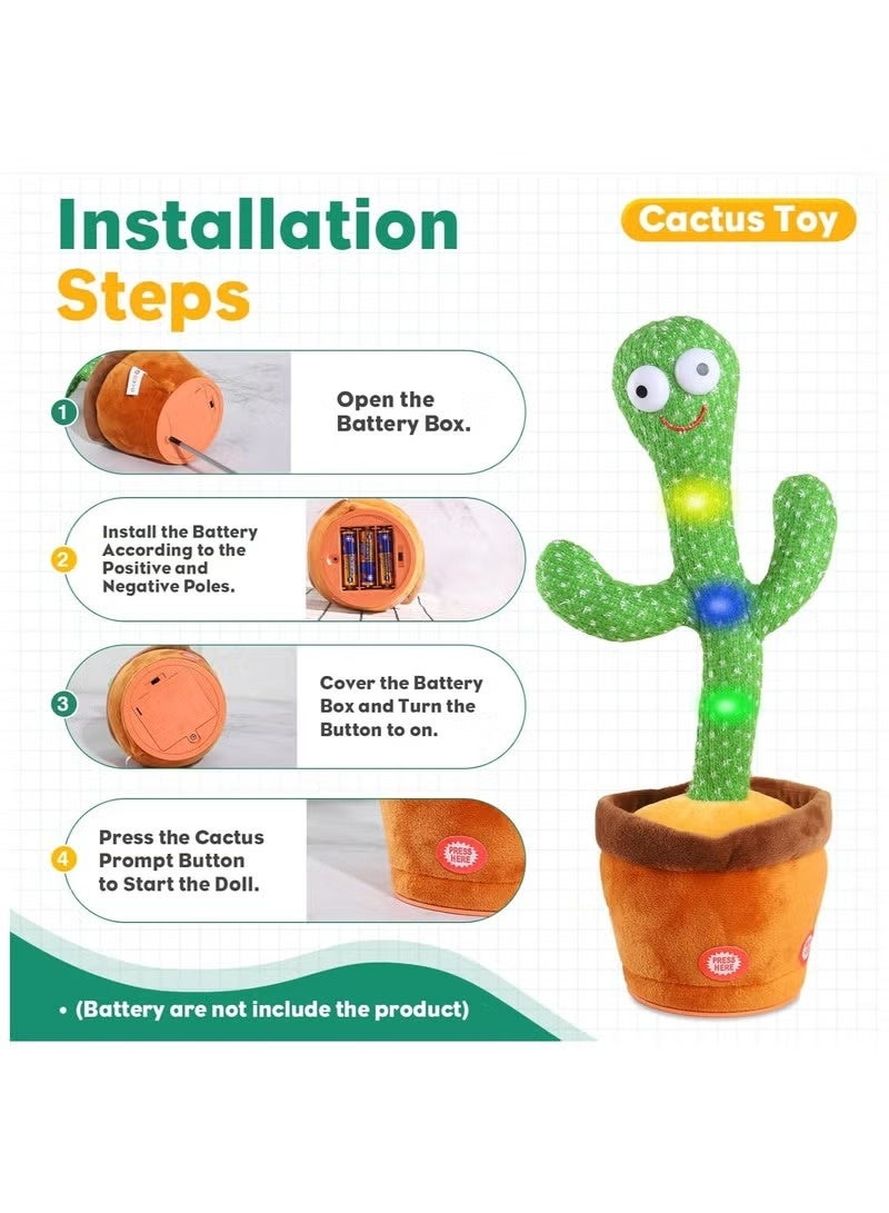 Electric Dancing Plant Cactus Plush Stuffed Toy -Green/Brown With Music For Kids ‎32 x 27 x 11.5cmElectric Dancing Cactus Plant Stuffed Toy With Music - Image 3