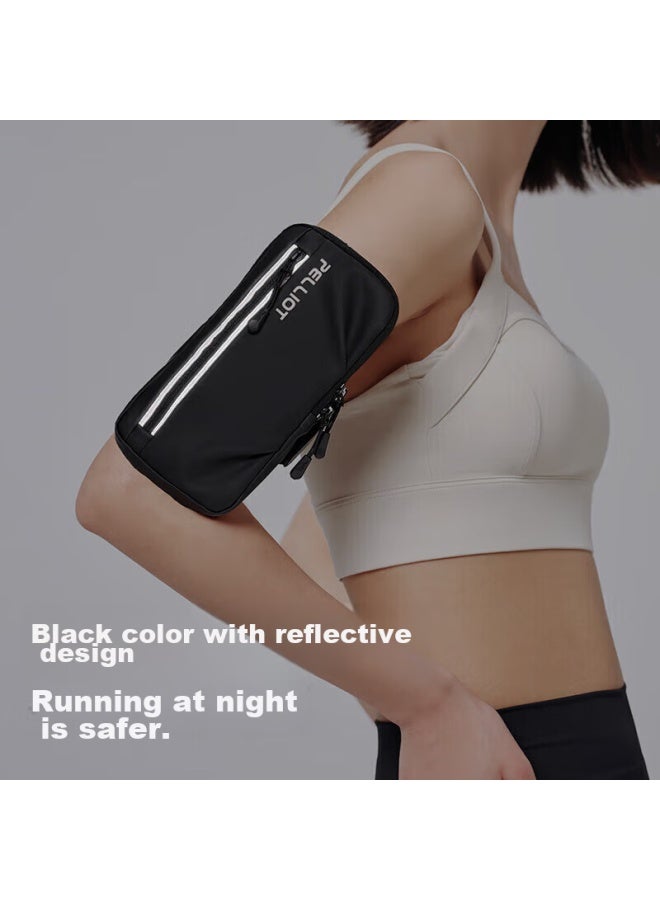 Pelliot Sports Running Phone Armband For Men And Women, Waterproof Outdoor Large Capacity Cycling Wristband 16302602 Seagull Gray L - Image 4