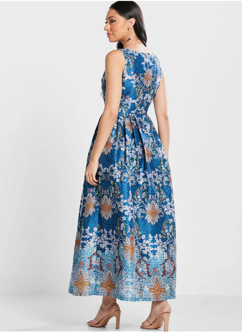 Label RITU KUMAR Scoop Neck Printed Dress