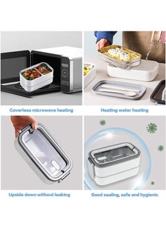 Arabest Bento Lunch Box Stainless Steel Insulated Lunchbox with 3 Compartments Food Storage Containers and insulation Bag BPA Free Airtight Snack Food for Kids & Adults  - Image 5