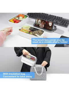 Arabest Bento Lunch Box Stainless Steel Insulated Lunchbox with 3 Compartments Food Storage Containers and insulation Bag BPA Free Airtight Snack Food for Kids & Adults  - Image 4