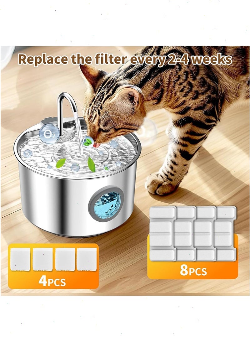 يواوليتي مرشحات نافورة مياه القطط، مرشح نافورة بديل للقطط، راتينج مدمج وكربون نشط لنظام الترشيح (مرشحات، 8+4) - Image 4