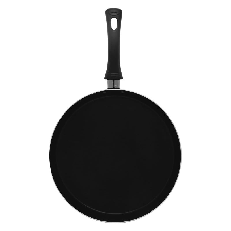 Bister Classy Non-Stick Crepe Pan 30cm Black/Red – Flat Bottom Frying Pan with Striped Exterior, Compatible with Induction, Halogen Oven & Gas Stove - Image 2