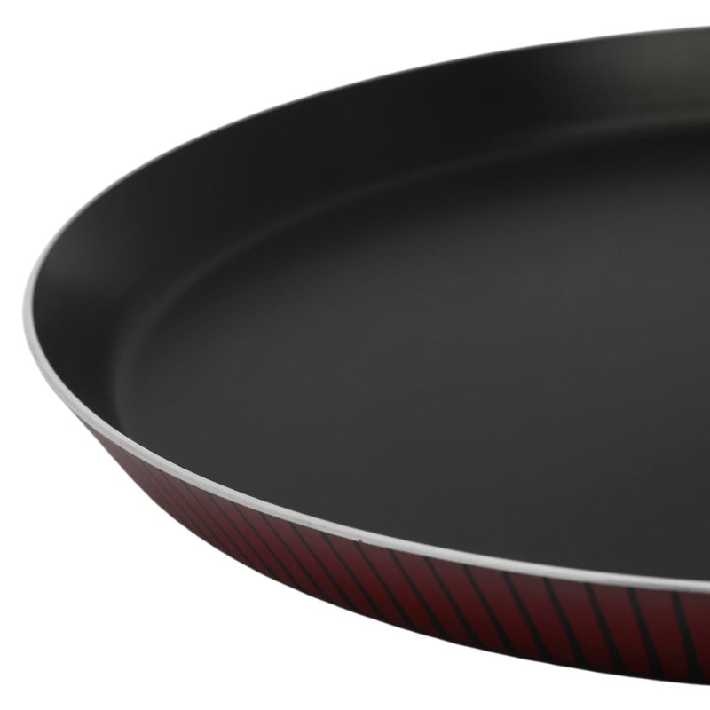 Bister Classy Non-Stick Crepe Pan 30cm Black/Red – Flat Bottom Frying Pan with Striped Exterior, Compatible with Induction, Halogen Oven & Gas Stove - Image 4