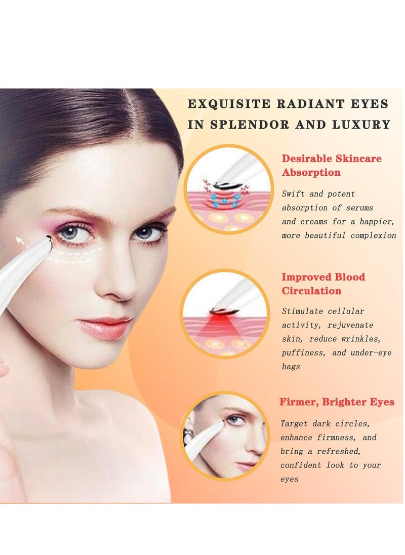 General - Eye Lift Wand, 3 in 1 Vibrating 98°F to 113°F LCD Display Screen Eye Massager for Dry Eyes, Dark Circles and Puffiness, Fine Lines and Wrinkles, Cream White - Image 1