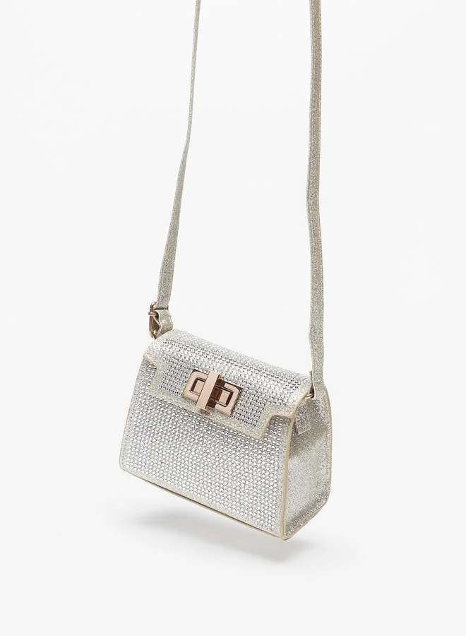 ميسي Little Missy Embellished Crossbody Bag with Twist and Lock Closure