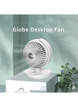 5.7-Inch Globe Desktop Fan Ultra-Quiet Motor 5600mAh Mini Personal Infinitely Variable Speed Portable Desktop Oscillating Fan With Child Lock Function Suitable For Bedroom Office White - pzsku/Z7C72C19419D40B0D8718Z/45/1752222874/24a056d9-ef3d-4bd0-81f8-bb8cf9affd49