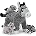 BENINY 4Pcs Donkey Stuffed Animal Plush Large Donkey Mommy 20 with 3 Babies Inside Unzip The Belly to Reveal Surprise Plush Toy Family Role Play Gift Set for Kids Boys Girls - Image 2