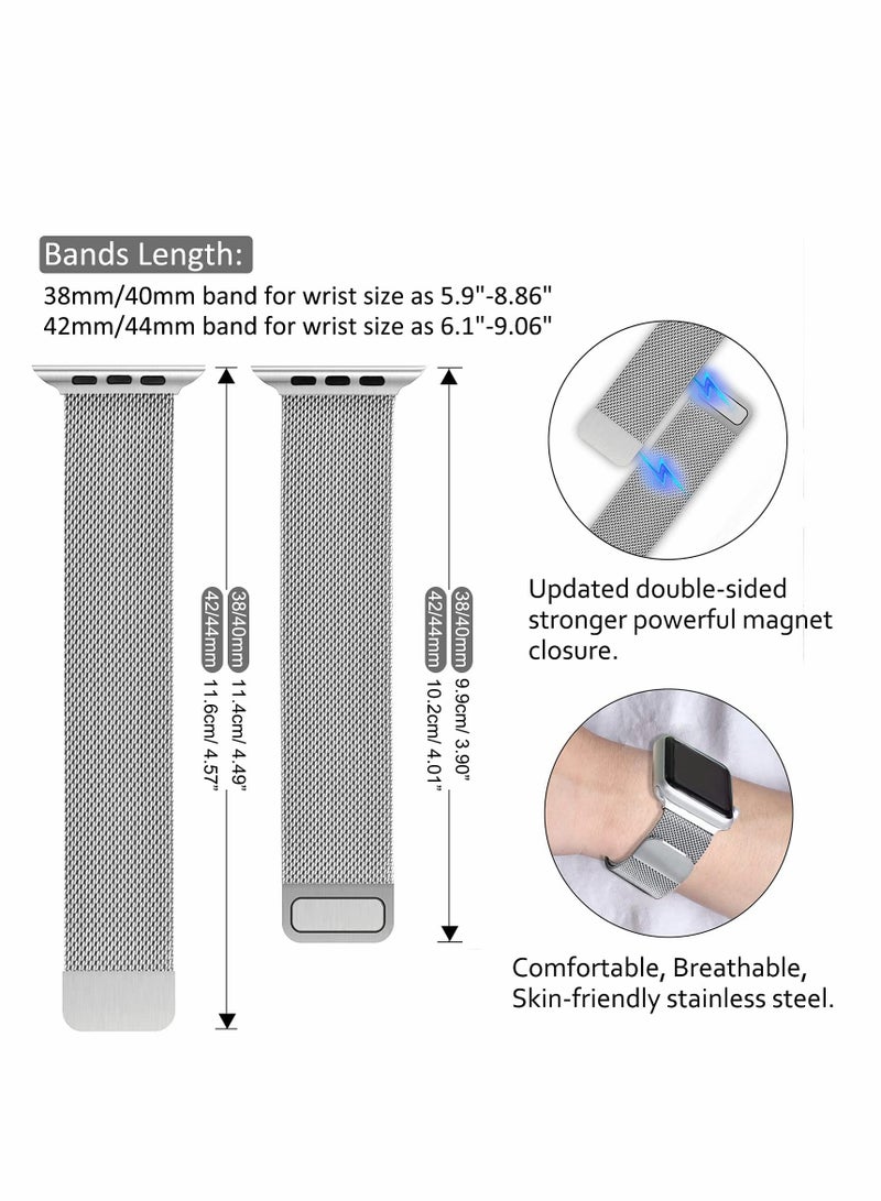 Excefore Compatible for Apple Watch Band, Adjustable Stainless Steel Magnetic Absorption Strap Strap Replacement for 42mm 44mm 45mm for iWatch Series SE 7/6/5/4/3/2/1  - Image 5
