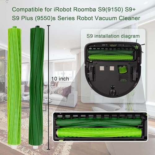 GIB cleaningtool Replacement Parts for iRobot Roomba s9 (9150) s9+ s9 plus (9550) S-Series Vacuum Cleaner 24 Pack, 2 Pack of Multi-Surface Rubber Roller Brushes, 6 Filters, 6 Side Brushes, 6 Dust Bags and 2 Tools - Image 3