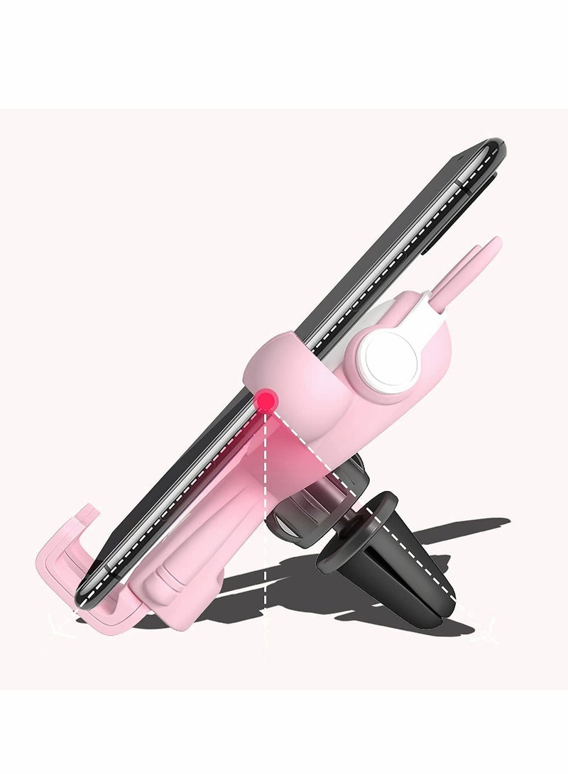 Excefore Cute Pink Phone Holder for Car Kawaii Navigation Car Phone Holder for Ventilated Dashboard Windshield for 4-7 Inch Phone Holder - Image 2