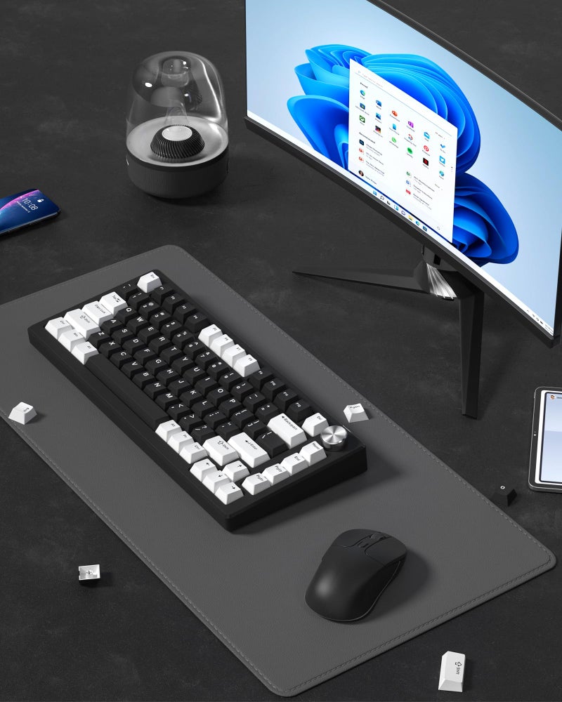 COSTOM Womier Double Shot PBT Keycaps Set 138 Keys, Cherry Profile Custom Keycaps 60 65 75 100 Percent for 61/64/68/84/87/100/104/108 Retro Gaming Mechanical Keyboard, Black White - Image 3