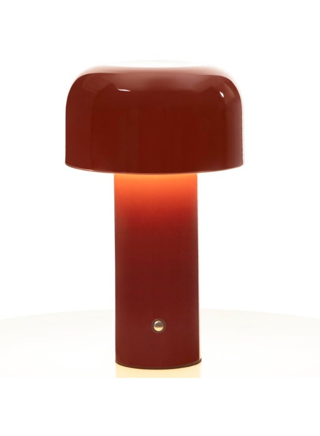 SHENGHUI Modern Mushroom Table Lamp for Portable Touch Dimming,Rechargeable LED Night Light with 3-Levels Brightness,Bedside Lamp for Indoor Outdoor Restaurant Bar Coffee Shop (Wine Red) - Image 1