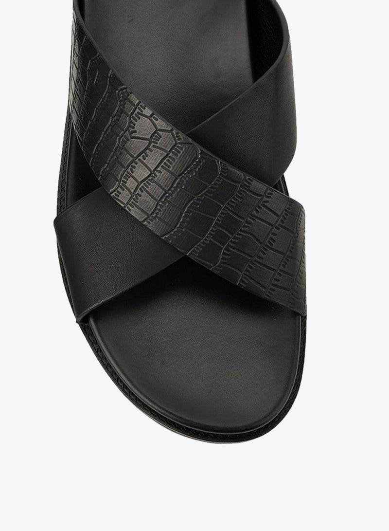DUCHINI Men Slip-On Cross Strap Sandals - Image 4