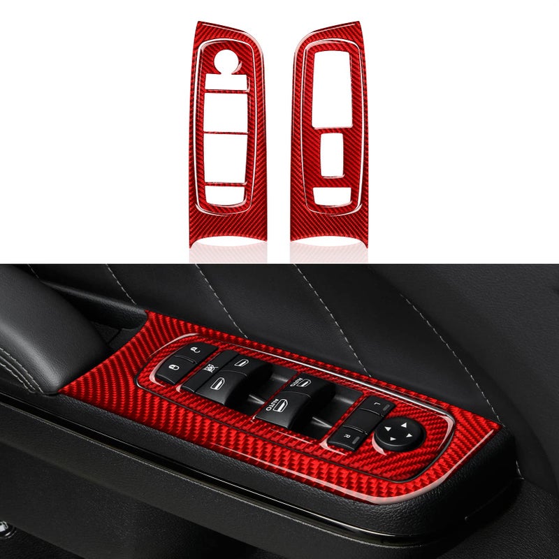 BRMYL Door Triangle Window Pillar Cover Trim for 20152023 Dodge Charger Accessories Carbon Fiber Stickers