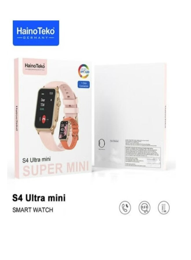Haino Teko Smart Watch S4 Ultra Mini Screen Amoled With Two Silicone Straps And Wireless Charger - Image 3
